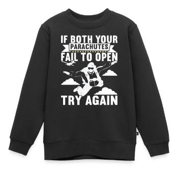 Parachutiste parachutiste - Sweat Premium enfant bio - noir - Devant - AI Model Kid Female (0cm)