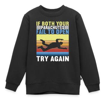 Parachutiste parachutiste - Sweat Premium enfant bio - noir - Devant - AI Model Kid Female (0cm)