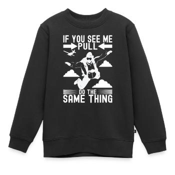 Parachutiste parachutiste - Sweat Premium enfant bio - noir - Devant - AI Model Kid Female (0cm)