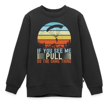 Parachutiste parachutiste - Sweat Premium enfant bio - noir - Devant - AI Model Kid Female (0cm)