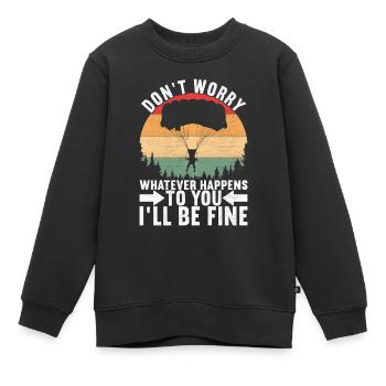 Parachutiste parachutiste - Sweat Premium enfant bio - noir - Devant - AI Model Kid Female (0cm)