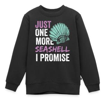 Nur Noch Eine Muschel Ich Verspreche Es Muscheln - Kinder Premium Organic Sweatshirt - Schwarz - Vorne - AI Model Kid Female (0cm)