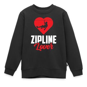 Zipline-Liebhaber Zipline Seilrutsche Ziplining - Kinder Premium Organic Sweatshirt - Schwarz - Vorne - AI Model Kid Female (0cm)
