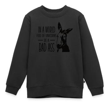 Ferme d’ânes - Sweat Premium enfant bio - noir - Devant - AI Model Kid Female (0cm)