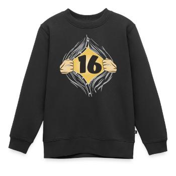 16 METTRE UNE CHEMISE - Sweat Premium enfant bio - noir - Devant - AI Model Kid Female (0cm)