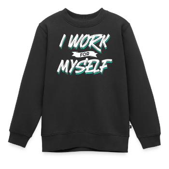 Je travaille pour moi-même fondateur entrepreneur - Sweat Premium enfant bio - noir - Devant - AI Model Kid Female (0cm)
