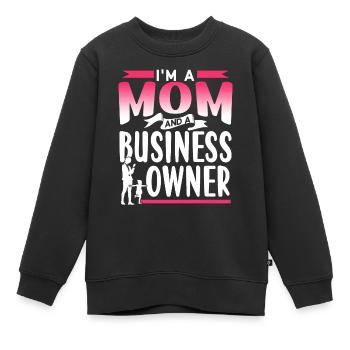 Je suis mère et propriétaire d’entreprise - Sweat Premium enfant bio - noir - Devant - AI Model Kid Female (0cm)