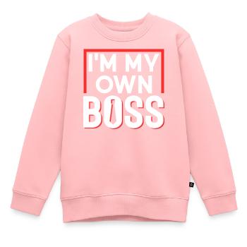 Ich Bin Mein Eigener Chef Gründer Unternehmer CEO - Kinder Premium Organic Sweatshirt - Rosa - Vorne - AI Model Kid Female (0cm)