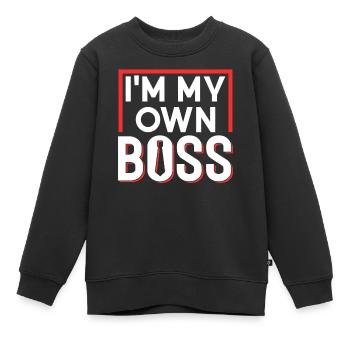 Je suis mon propre patron Fondateur entrepreneur PDG - Sweat Premium enfant bio - noir - Devant - AI Model Kid Female (0cm)