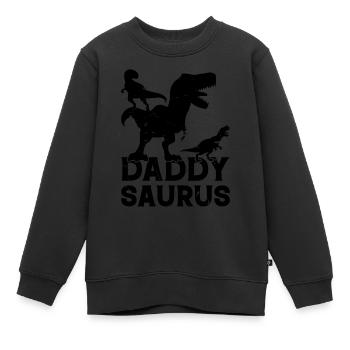 Daddysaurus - Papasaurus Papa Dinosaurier Papa Din - Kinder Premium Organic Sweatshirt - Schwarz - Vorne - AI Model Kid Female (0cm)