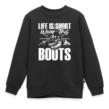 Hiking Hiking Shoes Hike - Kids Premium Organic Sweatshirt - black - Front - AI Model Kid Female (0cm)