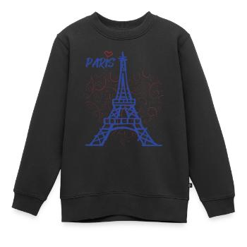Ich liebe Turm-Herz-Frankreich-Andenken-französisc - Kinder Premium Organic Sweatshirt - Schwarz - Vorne - AI Model Kid Female (0cm)