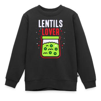 Lentil lover Lentil lover Lentil Food - Kids Premium Organic Sweatshirt - black - Front - AI Model Kid Female (0cm)