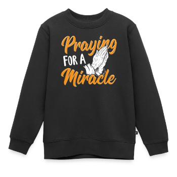 Prier pour un pasteur miracle - Sweat Premium enfant bio - noir - Devant - AI Model Kid Female (0cm)