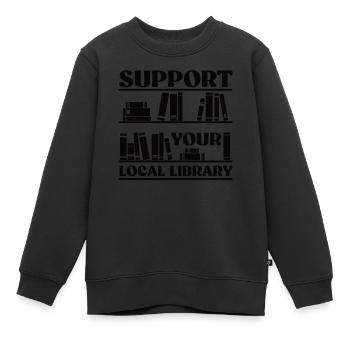 Bibliothek Bibliothekar Lesen - Kinder Premium Organic Sweatshirt - Schwarz - Vorne - AI Model Kid Female (0cm)