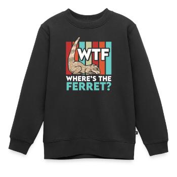 Frettchen Schlankes Wiesel Mustelid Haustier Frett - Kinder Premium Organic Sweatshirt - Schwarz - Vorne - AI Model Kid Female (0cm)