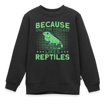 Lézards Reptile Reptile Lovers Cadeau - Sweat Premium enfant bio - noir - Devant - AI Model Kid Female (0cm)
