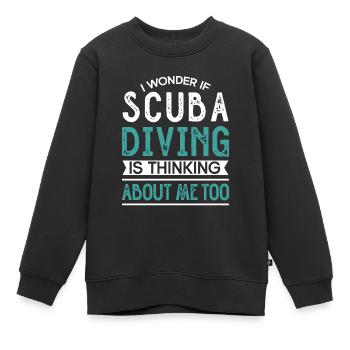 Cadeau de plongée sous-marine plongeur sous-marin - Sweat Premium enfant bio - noir - Devant - AI Model Kid Female (0cm)