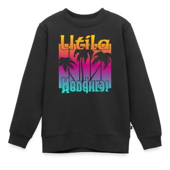 Utila Honduras - Sweat Premium enfant bio - noir - Devant - AI Model Kid Female (0cm)