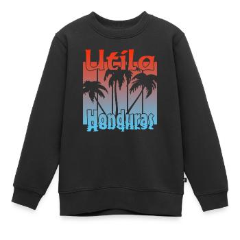 Utila Honduras - Sweat Premium enfant bio - noir - Devant - AI Model Kid Female (0cm)