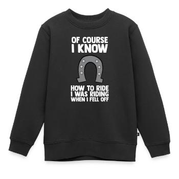 Reiten Pferd Reiterhof Reiterin Geschenk - Kinder Premium Organic Sweatshirt - Schwarz - Vorne - AI Model Kid Female (0cm)