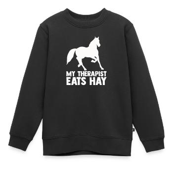 Reiten Pferd Reiterhof Reiterin Geschenk - Kinder Premium Organic Sweatshirt - Schwarz - Vorne - AI Model Kid Female (0cm)