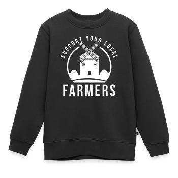 Unterstützen Sie Ihre Lokalen Landwirte - Kinder Premium Organic Sweatshirt - Schwarz - Vorne - AI Model Kid Female (0cm)