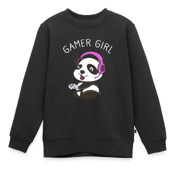 Gamer Girl Gamer Panda - Sweat Premium enfant bio - noir - Devant - AI Model Kid Female (0cm)