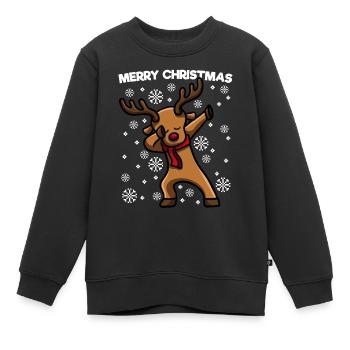 Dabbing Reindeer Noël - Sweat Premium enfant bio - noir - Devant - AI Model Kid Female (0cm)