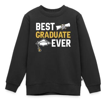 Meilleur diplômé jamais diplômé - Sweat Premium enfant bio - noir - Devant - AI Model Kid Female (0cm)