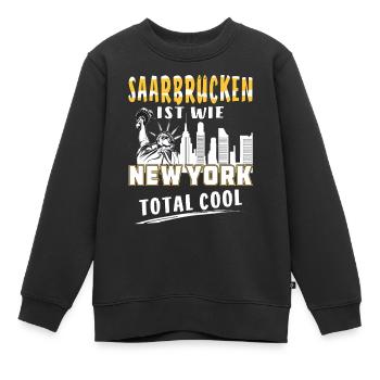 SAARBRÜCKEN IST WIE NEW YORK - Kinder Premium Organic Sweatshirt - Schwarz - Vorne - AI Model Kid Female (0cm)