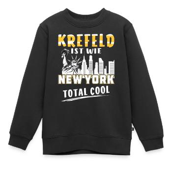KREFELD IST WIE NEW YORK - Kinder Premium Organic Sweatshirt - Schwarz - Vorne - AI Model Kid Female (0cm)