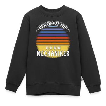 VERTRAUT MIR ICH BIN MECHANIKER - Kinder Premium Organic Sweatshirt - Schwarz - Vorne - AI Model Kid Female (0cm)