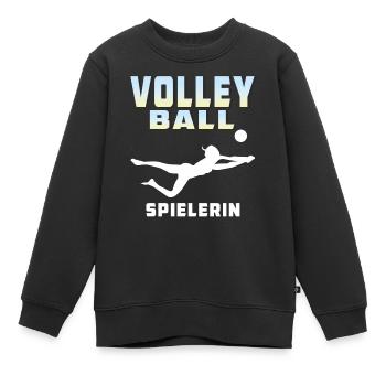 VOLLEYBALL SPIELERIN - Kinder Premium Organic Sweatshirt - Schwarz - Vorne - AI Model Kid Female (0cm)