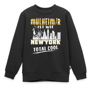 MÜLHEIM IST WIE NEW YORK - Kinder Premium Organic Sweatshirt - Schwarz - Vorne - AI Model Kid Female (0cm)