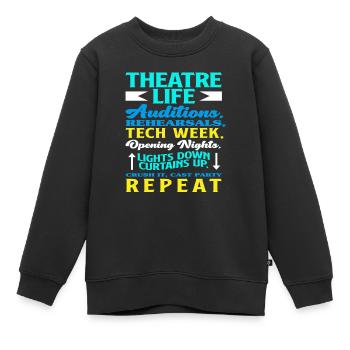 Vie d’acteur de théâtre - Sweat Premium enfant bio - noir - Devant - AI Model Kid Female (0cm)