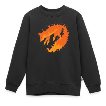 Feuerfuchs brennender Fuchs Wildnis Fuchs - Kinder Premium Organic Sweatshirt - Schwarz - Vorne - AI Model Kid Female (0cm)