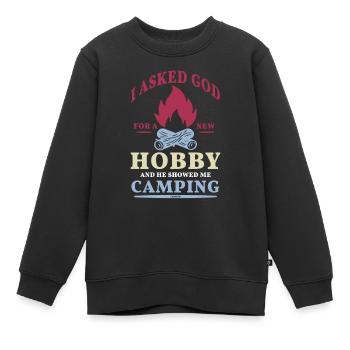 Camping Lagerfeuer Gott Gebet - Kinder Premium Organic Sweatshirt - Schwarz - Vorne - AI Model Kid Female (0cm)