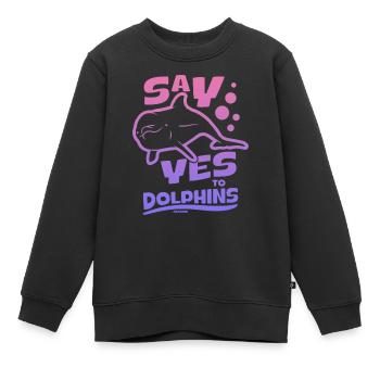 Delfin - Kinder Premium Organic Sweatshirt - Schwarz - Vorne - AI Model Kid Female (0cm)