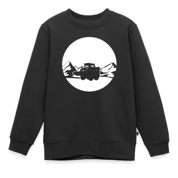 Grande chemise de chargeuse compacte - Sweat Premium enfant bio - noir - Devant - AI Model Kid Female (0cm)