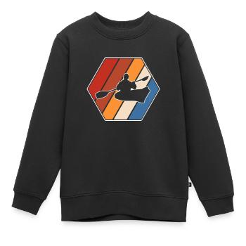 Kanusport Retro - Kinder Premium Organic Sweatshirt - Schwarz - Vorne - AI Model Kid Female (0cm)