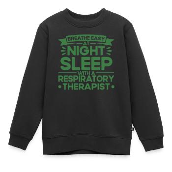 Thérapeute respiratoire agréé Respirotic T - Sweat Premium enfant bio - noir - Devant - AI Model Kid Female (0cm)