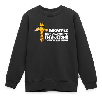 Giraffen sind fantastisch Ich bin fantastisch, - Kinder Premium Organic Sweatshirt - Schwarz - Vorne - AI Model Kid Female (0cm)