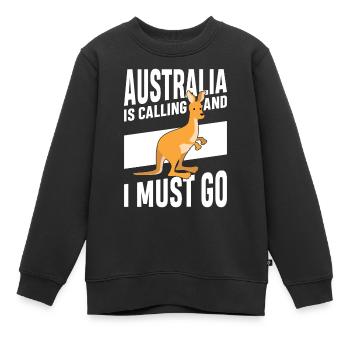 L’Australie appelle Kangourou Outback Mignons Kangourous - Sweat Premium enfant bio - noir - Devant - AI Model Kid Female (0cm)