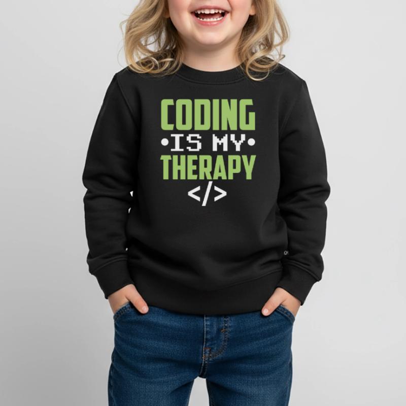 Programmieren Ist Meine Therapie Coder Code Coding Kinder Premium Organic Sweatshirt