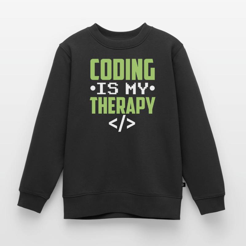 Programmieren Ist Meine Therapie Coder Code Coding Kinder Premium Organic Sweatshirt
