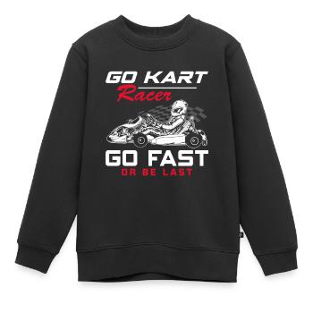 Go-Kart-Rennfahrer Kart-Rennen Gokart-Rennbahn-Ren - Kinder Premium Organic Sweatshirt - Schwarz - Vorne - AI Model Kid Female (0cm)