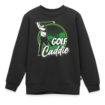 Golf Caddy Profession Golfeur Golf - Sweat Premium enfant bio - noir - Devant - AI Model Kid Female (0cm)