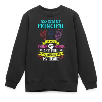 Chef d’établissement Directeur Directeur Directeur de la direction de l’école - Sweat Premium enfant bio - noir - Devant - AI Model Kid Female (0cm)