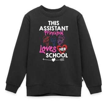 Chef d’établissement Directeur Directeur Directeur de la direction de l’école - Sweat Premium enfant bio - noir - Devant - AI Model Kid Female (0cm)